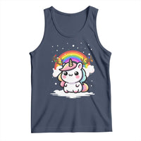 Unicorn Christmas Tank Top Cute Xmas Girls Rainbow - Wonder Print Shop