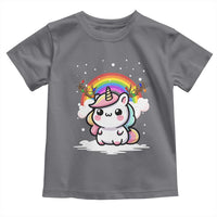 Unicorn Christmas Toddler T Shirt Cute Xmas Girls Rainbow - Wonder Print Shop