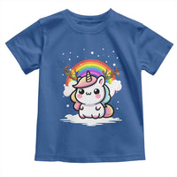 Unicorn Christmas Toddler T Shirt Cute Xmas Girls Rainbow - Wonder Print Shop