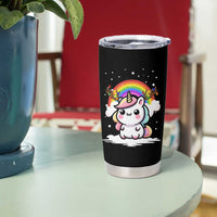 Unicorn Christmas Tumbler Cup Cute Xmas Girls Rainbow - Wonder Print Shop