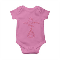 Funny Christmas Baby Onesie Ugly Tree Hand Drawn