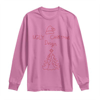 Funny Christmas Long Sleeve Shirt Ugly Tree Hand Drawn