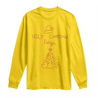 Funny Christmas Long Sleeve Shirt Ugly Tree Hand Drawn