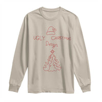 Funny Christmas Long Sleeve Shirt Ugly Tree Hand Drawn