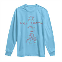 Funny Christmas Long Sleeve Shirt Ugly Tree Hand Drawn