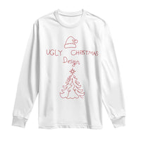 Funny Christmas Long Sleeve Shirt Ugly Tree Hand Drawn
