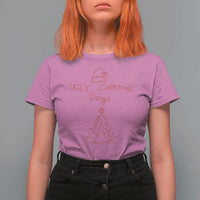 Funny Christmas T Shirt For Women Ugly Tree Hand Drawn - Wonder Print Shop
