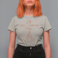 Funny Christmas T Shirt For Women Ugly Tree Hand Drawn - Wonder Print Shop