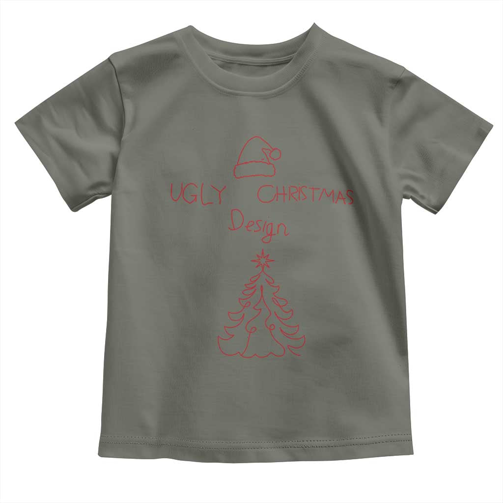 Funny Christmas Toddler T Shirt Ugly Tree Hand Drawn