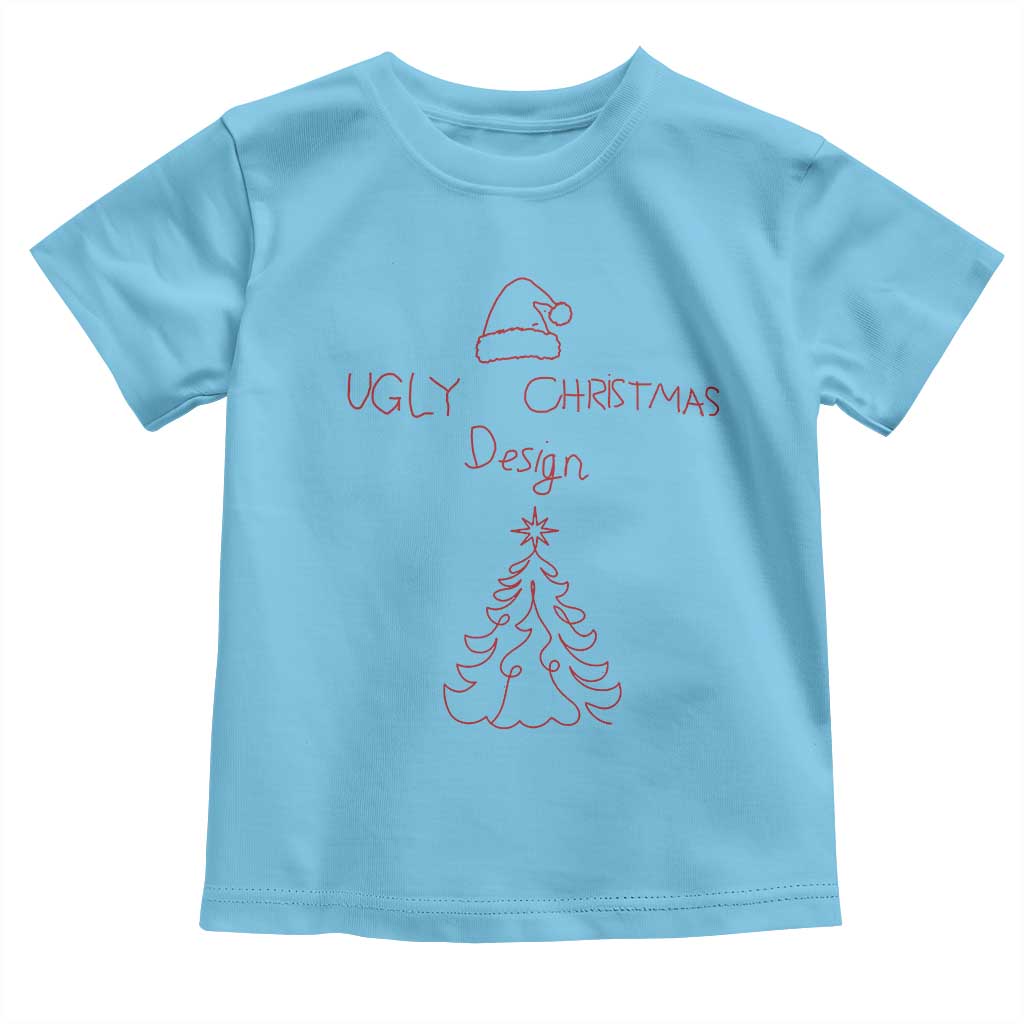 Funny Christmas Toddler T Shirt Ugly Tree Hand Drawn