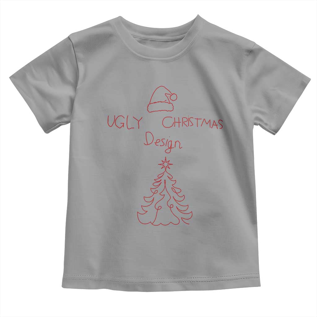 Funny Christmas Toddler T Shirt Ugly Tree Hand Drawn