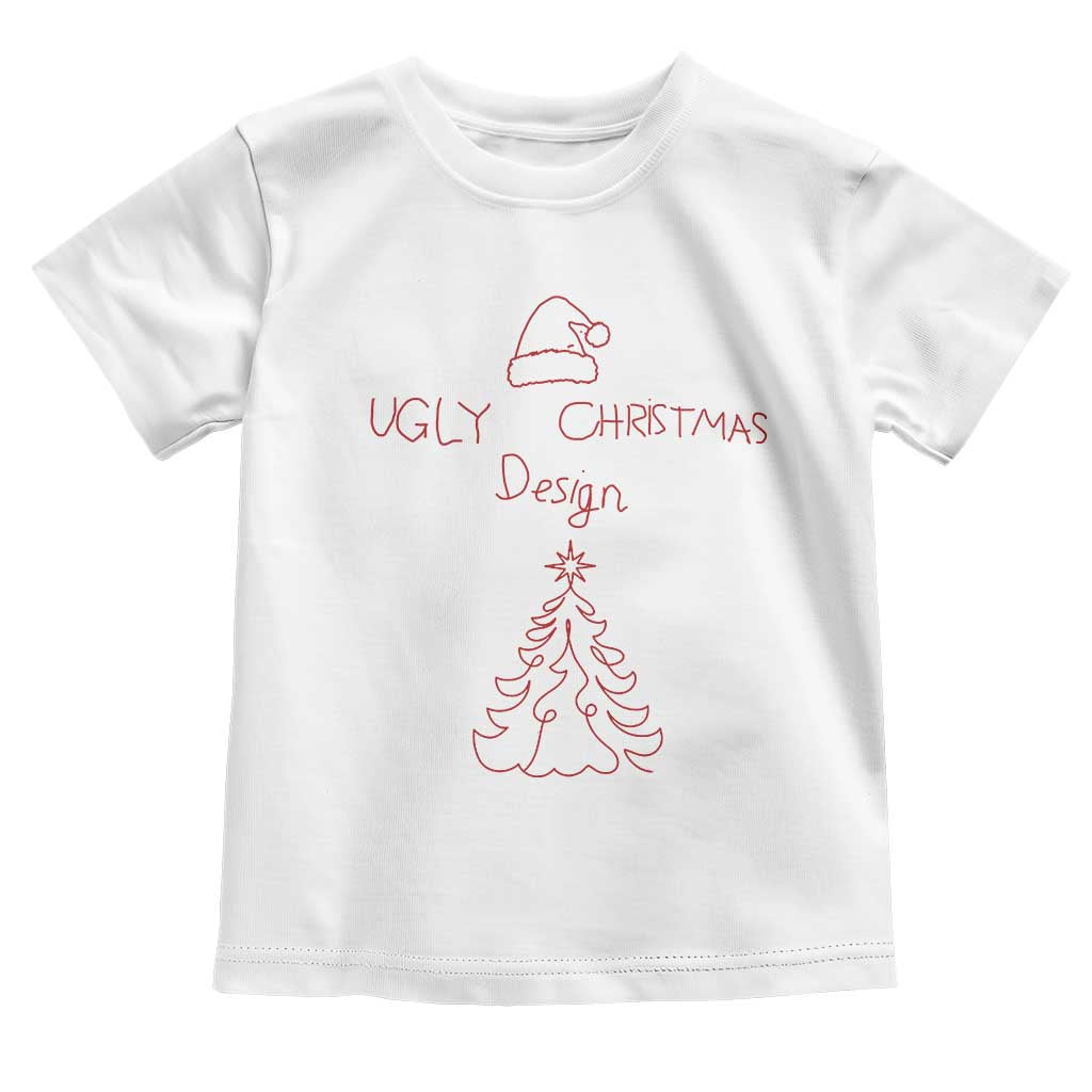 Funny Christmas Toddler T Shirt Ugly Tree Hand Drawn