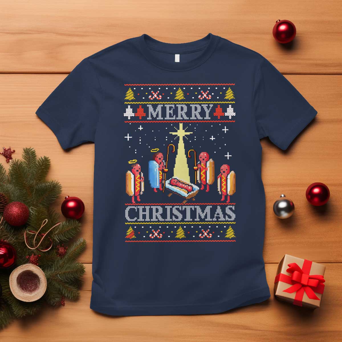 Funny Christmas T Shirt Merry Glizzmas Ugly Xmas - Wonder Print Shop