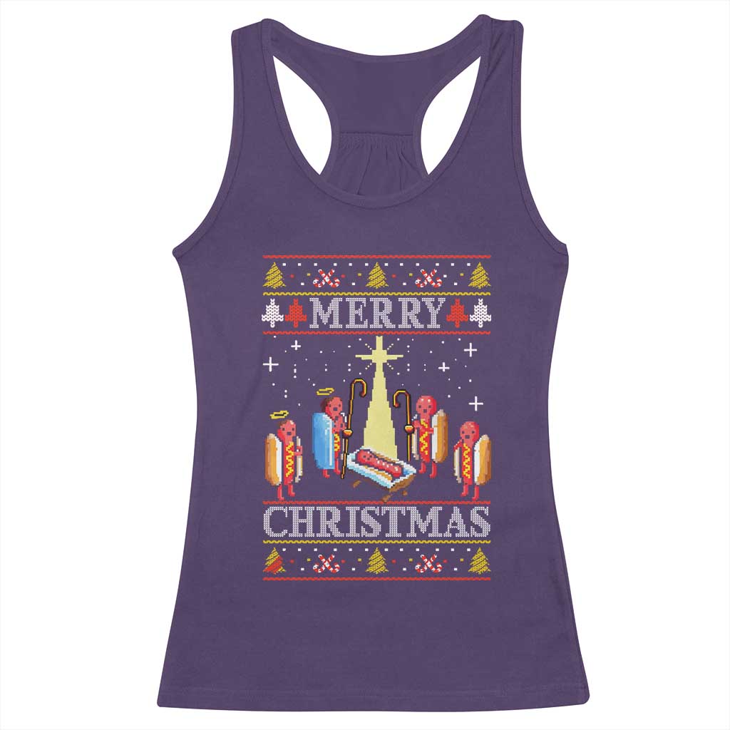 Funny Christmas Racerback Tank Top Merry Glizzmas Ugly Xmas