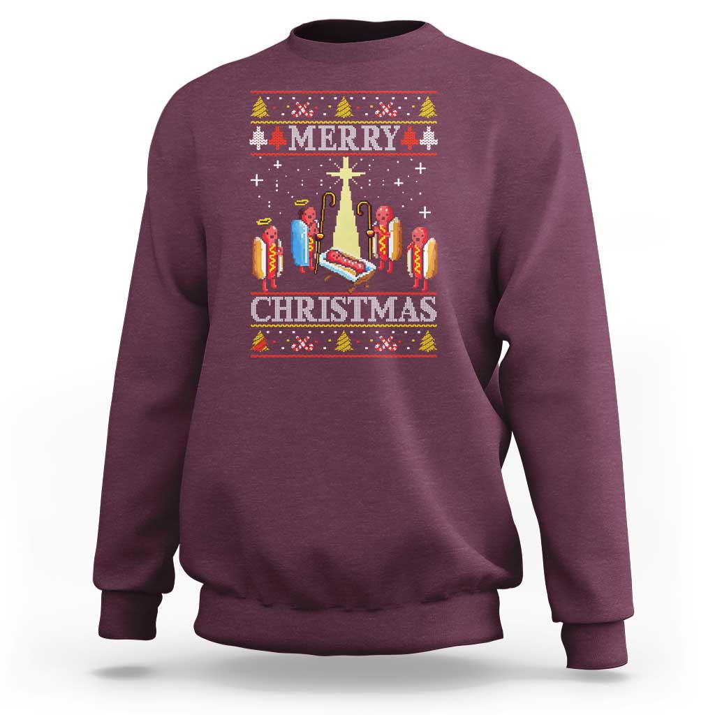 Funny Christmas Sweatshirt Merry Glizzmas Ugly Xmas - Wonder Print Shop