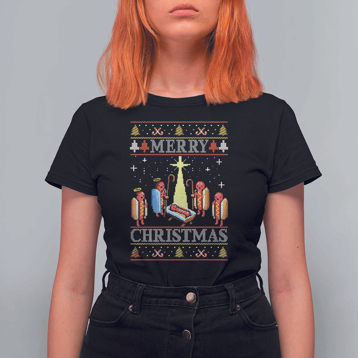 Funny Christmas T Shirt For Women Merry Glizzmas Ugly Xmas - Wonder Print Shop