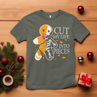 Gingerbread Christmas T Shirt Cut My Life Into Pieces Goth Black Aesthetics - Wonder Print Shop