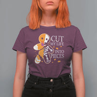 Gingerbread Christmas T Shirt For Women Cut My Life Into Pieces Goth Black Aesthetics - Wonder Print Shop
