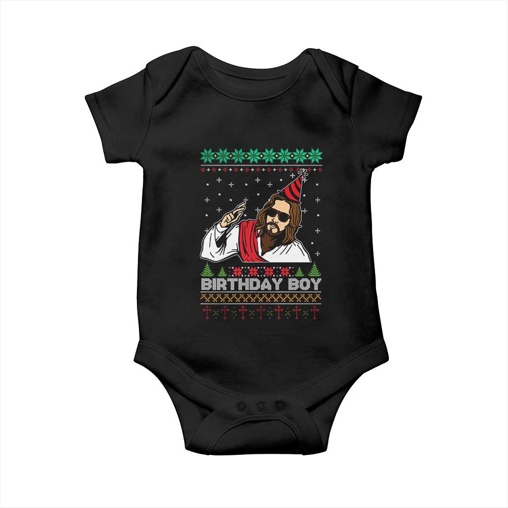 Crhistmas Birthday Boy Jesus Ugly Christmas Baby Onesie