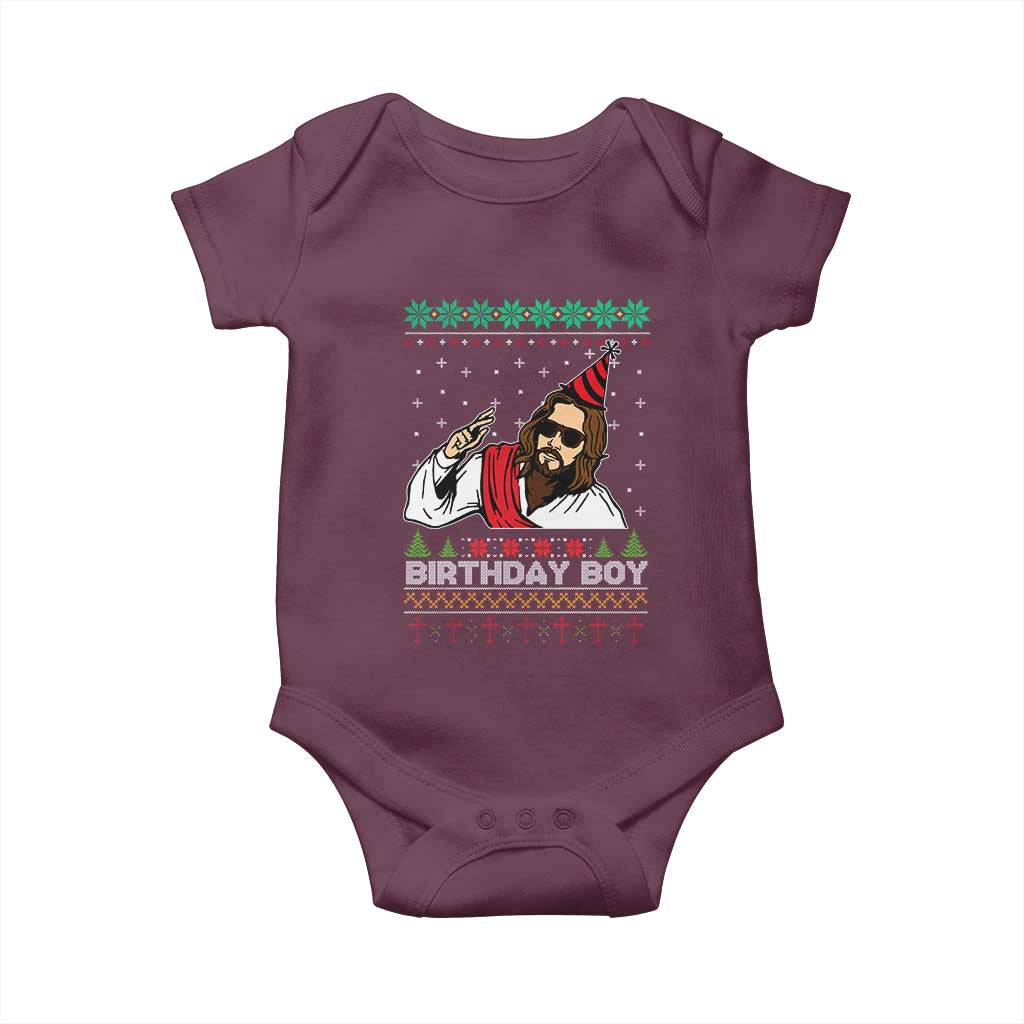 Crhistmas Birthday Boy Jesus Ugly Christmas Baby Onesie