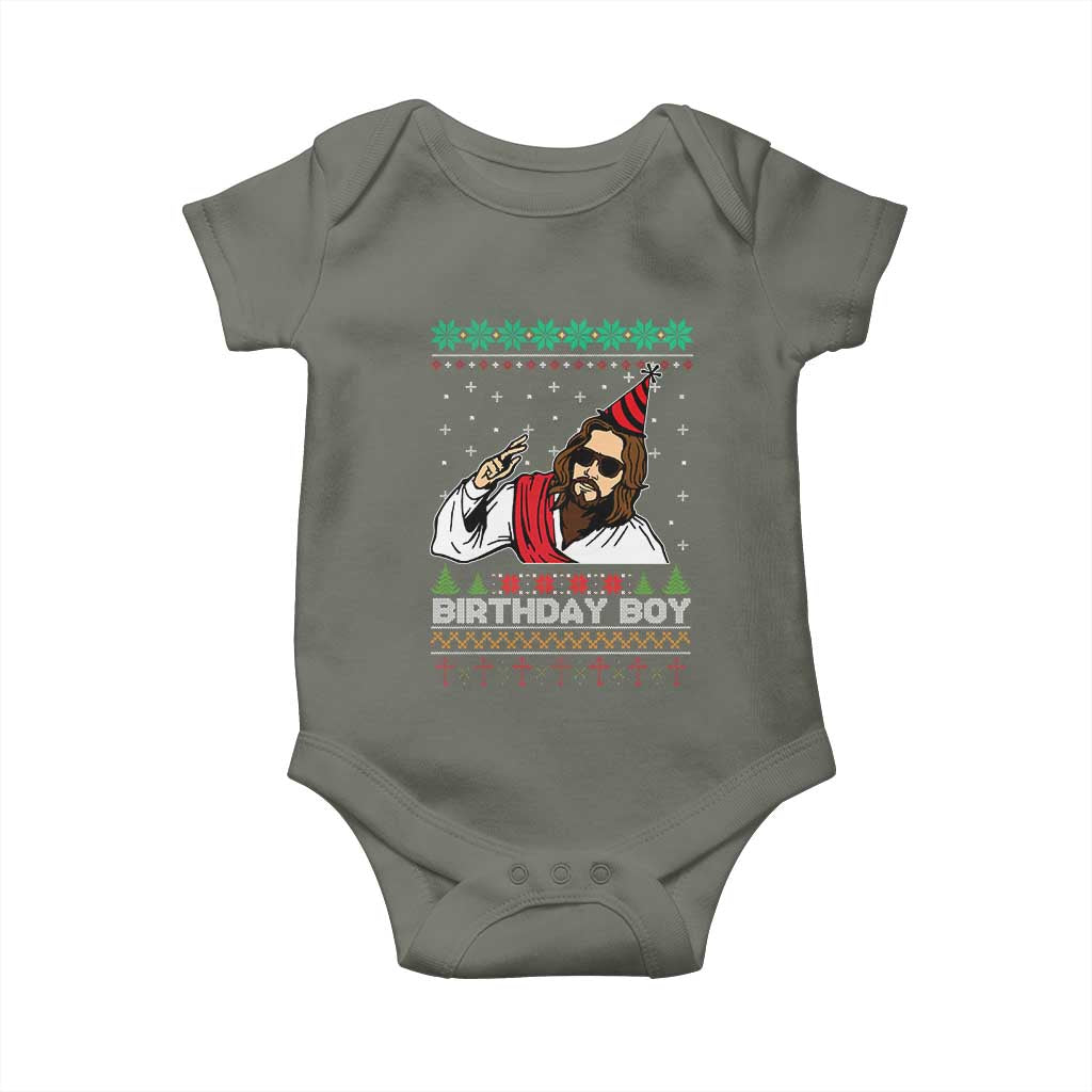 Crhistmas Birthday Boy Jesus Ugly Christmas Baby Onesie