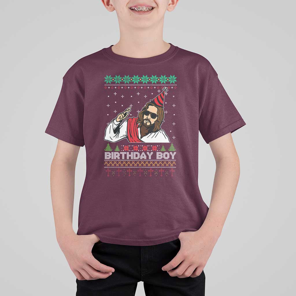 Crhistmas Birthday Boy Jesus Ugly Christmas T Shirt For Kid - Wonder Print Shop