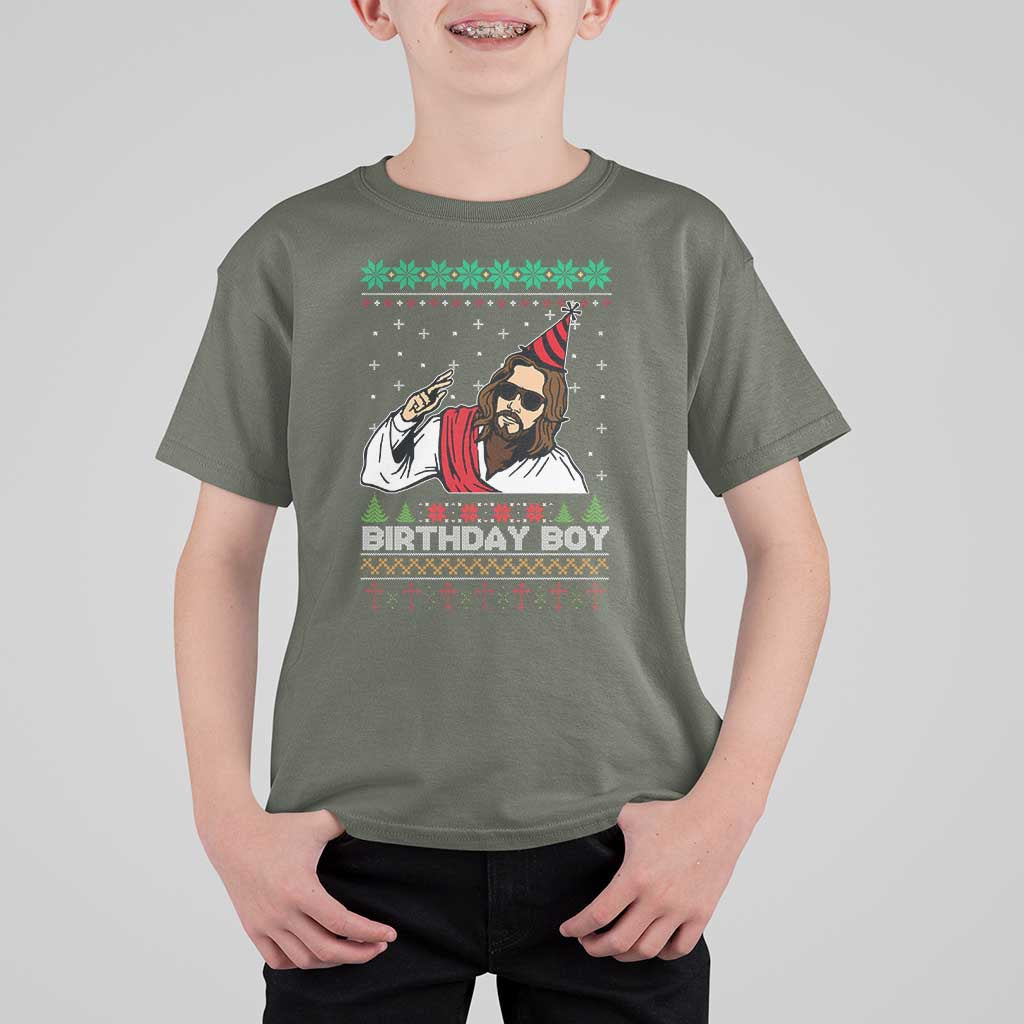 Crhistmas Birthday Boy Jesus Ugly Christmas T Shirt For Kid - Wonder Print Shop