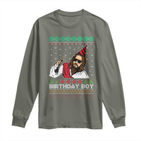 Crhistmas Birthday Boy Jesus Ugly Christmas Long Sleeve Shirt