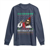 Crhistmas Birthday Boy Jesus Ugly Christmas Long Sleeve Shirt