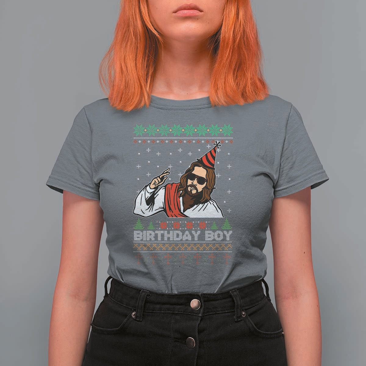 Crhistmas Birthday Boy Jesus Ugly Christmas T Shirt For Women - Wonder Print Shop