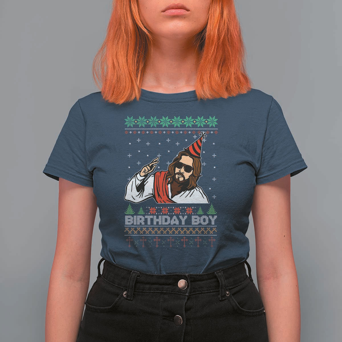 Crhistmas Birthday Boy Jesus Ugly Christmas T Shirt For Women - Wonder Print Shop