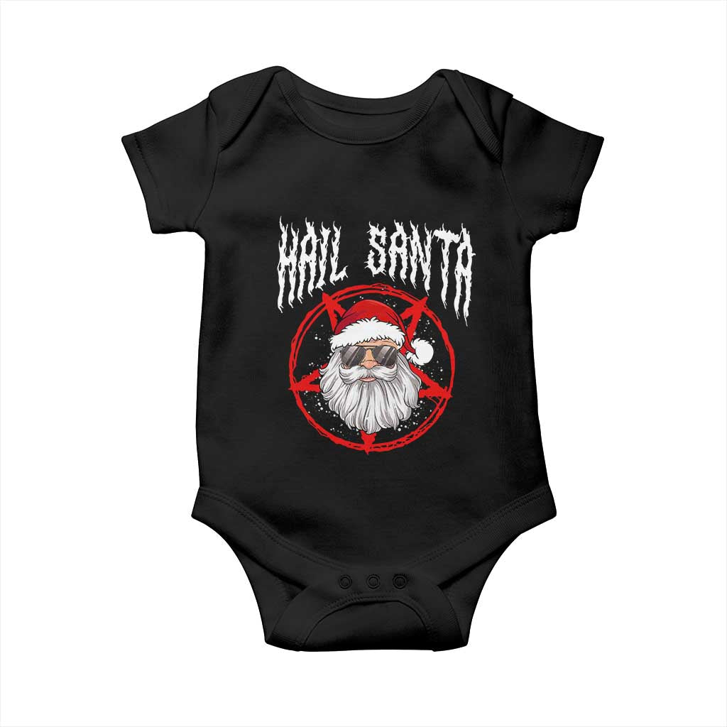 Hail Santa Christmas Baby Onesie Goth Christmas Horror Lover Gift