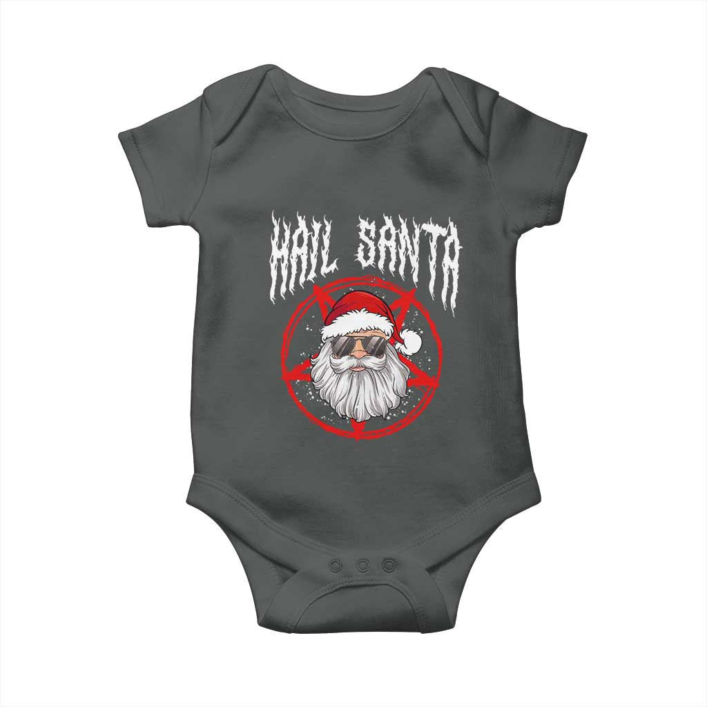 Hail Santa Christmas Baby Onesie Goth Christmas Horror Lover Gift