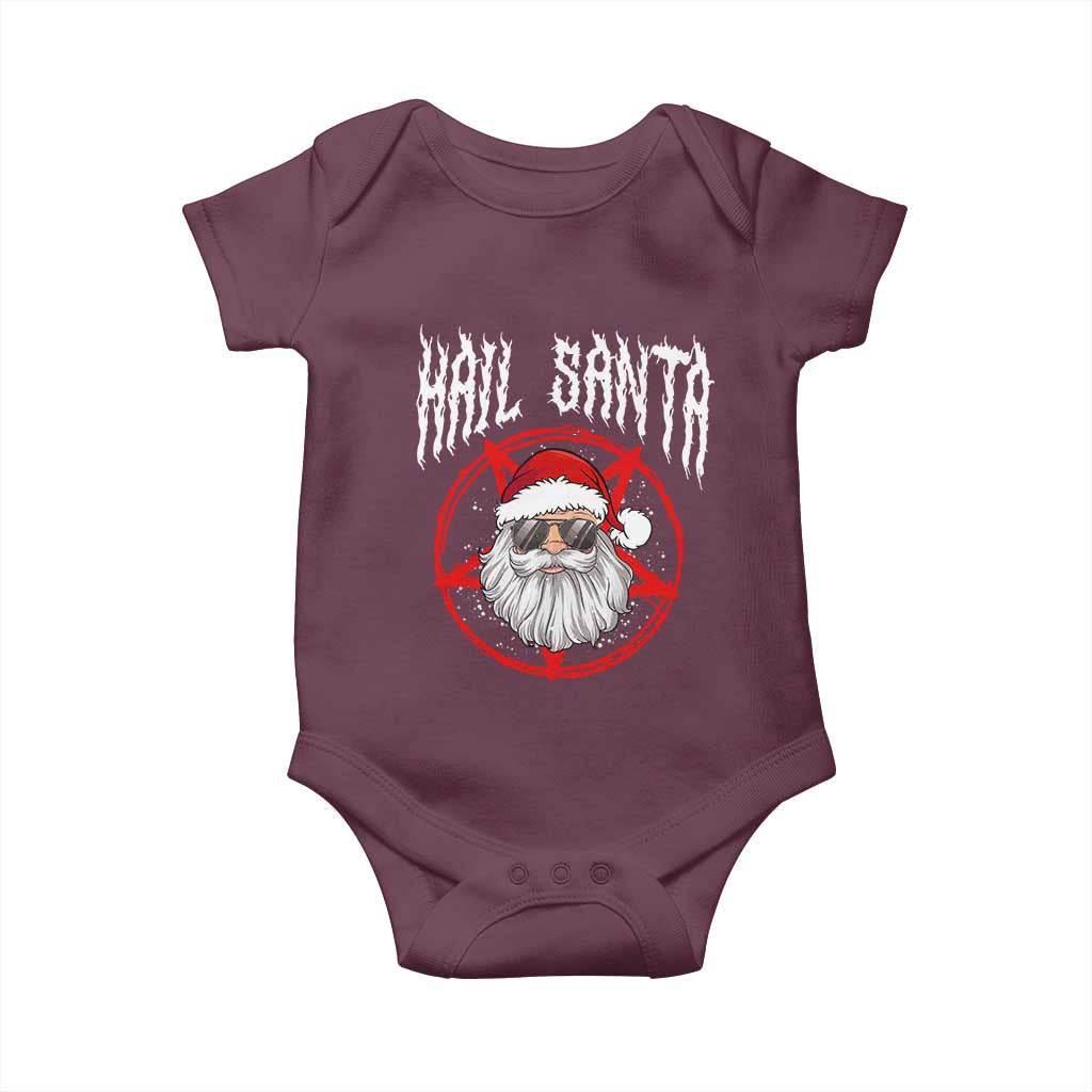Hail Santa Christmas Baby Onesie Goth Christmas Horror Lover Gift