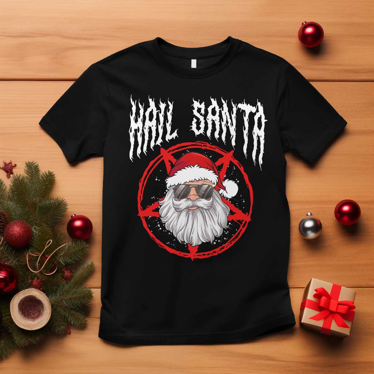 Hail Santa Christmas T Shirt Goth Christmas Horror Lover Gift - Wonder Print Shop