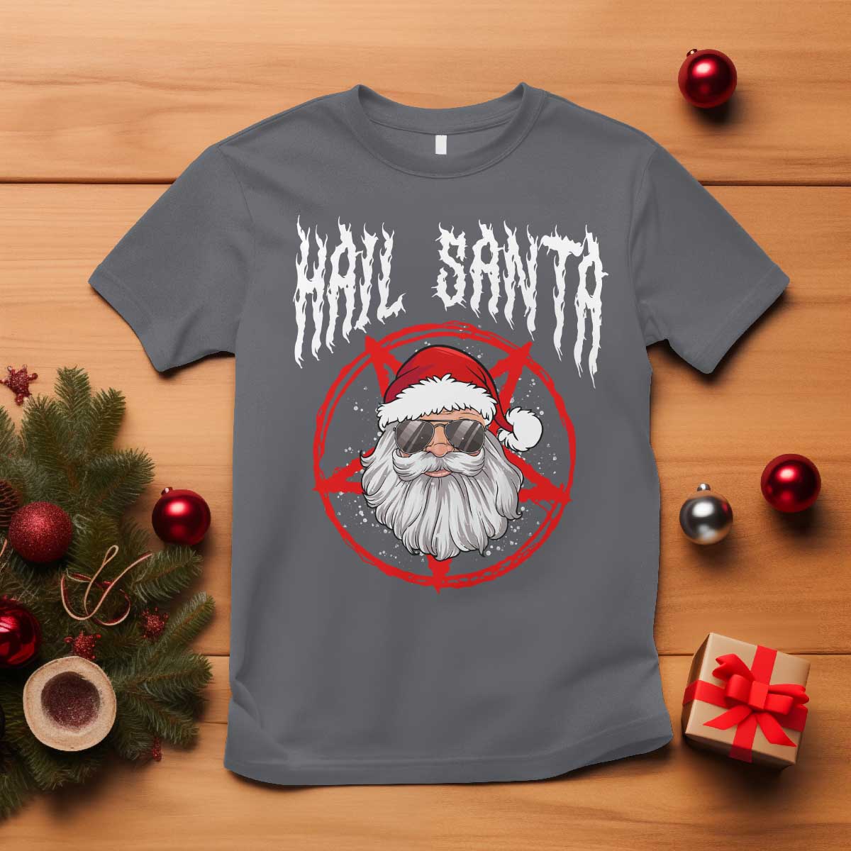 Hail Santa Christmas T Shirt Goth Christmas Horror Lover Gift - Wonder Print Shop