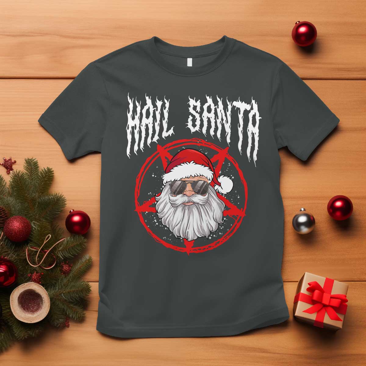 Hail Santa Christmas T Shirt Goth Christmas Horror Lover Gift - Wonder Print Shop