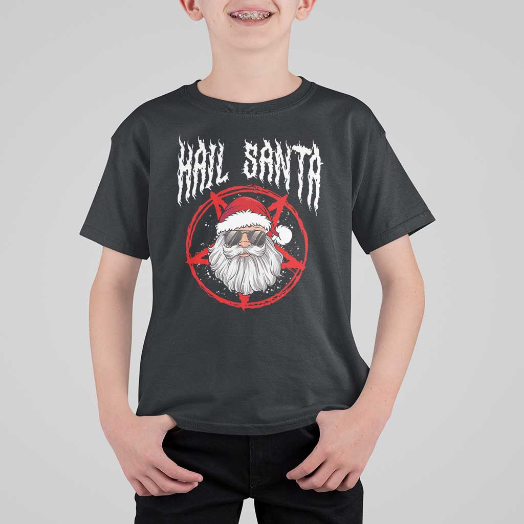 Hail Santa Christmas T Shirt For Kid Goth Christmas Horror Lover Gift - Wonder Print Shop