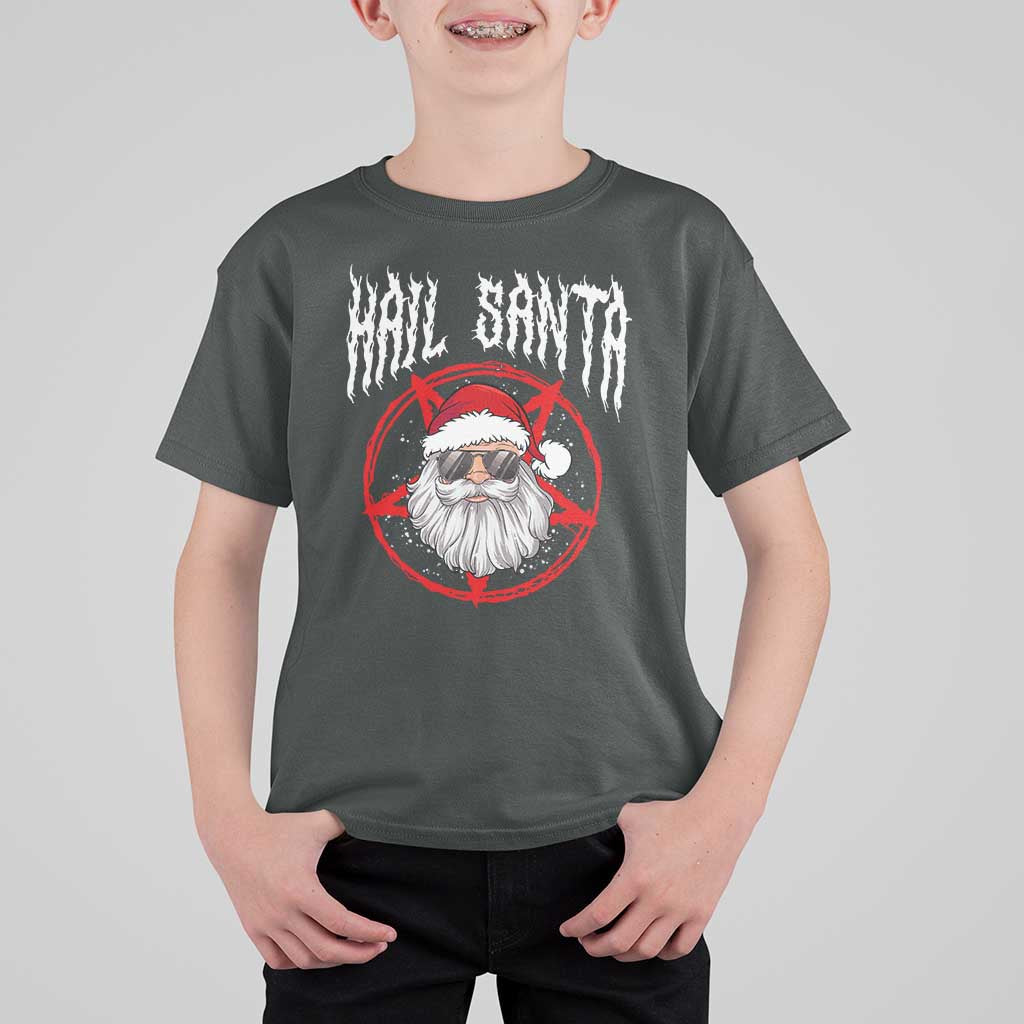 Hail Santa Christmas T Shirt For Kid Goth Christmas Horror Lover Gift - Wonder Print Shop