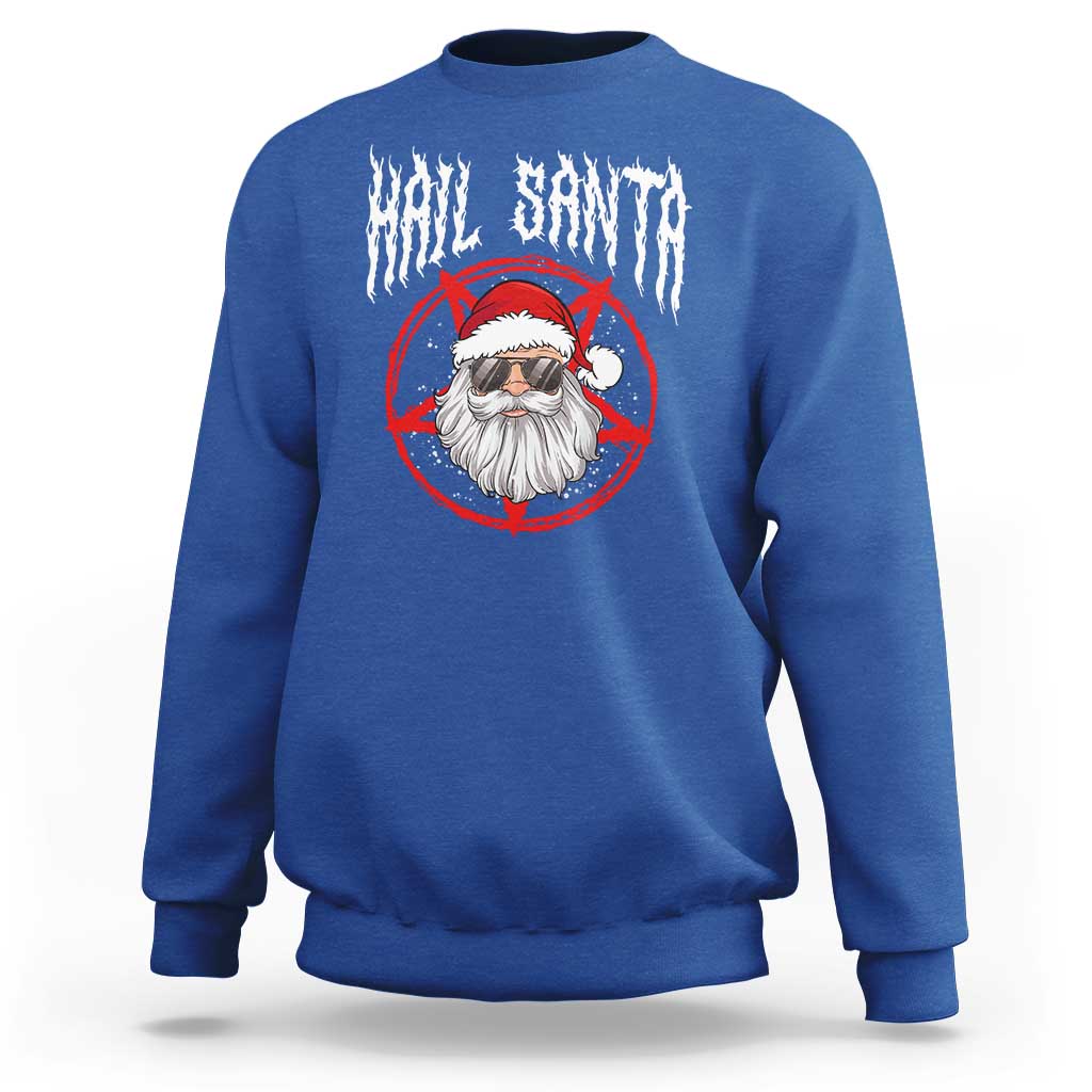 Hail Santa Christmas Sweatshirt Goth Christmas Horror Lover Gift - Wonder Print Shop