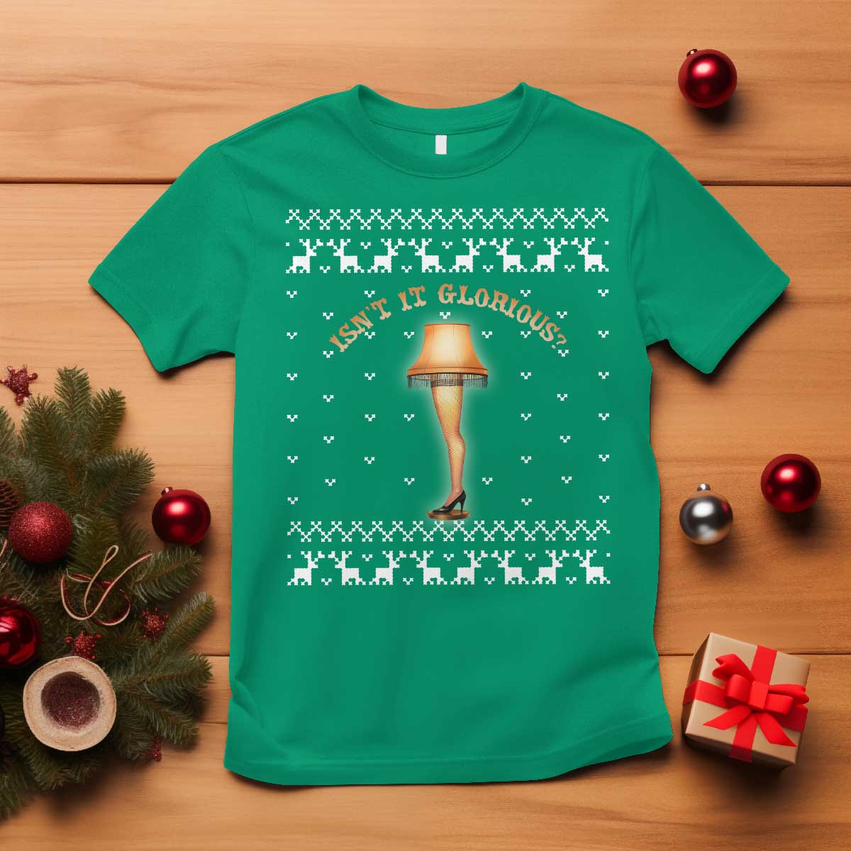 Funny Christmas Movie T Shirt Glorious Leg Lamp Ugly Gift - Wonder Print Shop