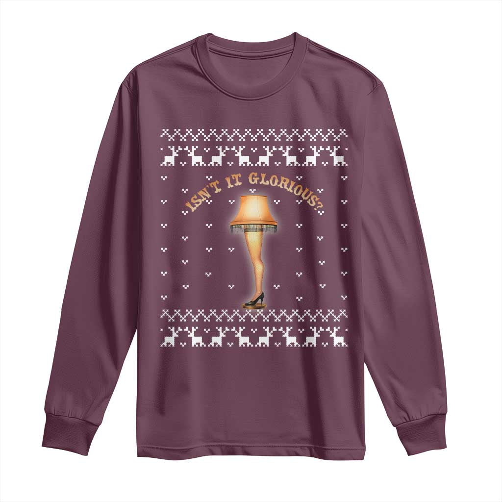 Funny Christmas Movie Long Sleeve Shirt Glorious Leg Lamp Ugly Gift