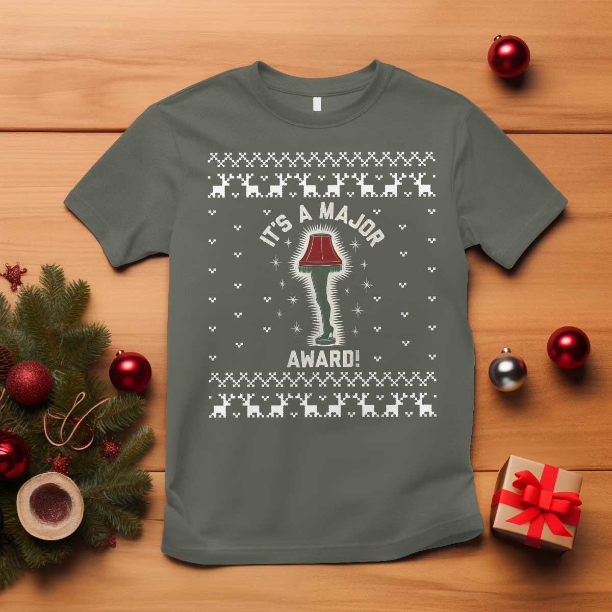 Funny Christmas Movie T Shirt It's A Major Award Leg Lamp Ugly Gift - Wonder Print Shop
