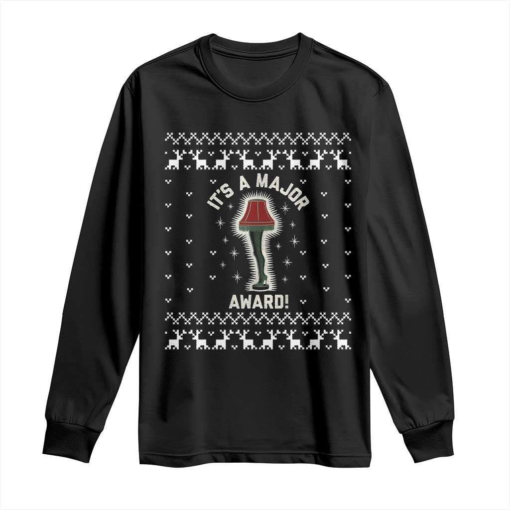 Funny Christmas Movie Long Sleeve Shirt It's A Major Award Leg Lamp Ugly Gift