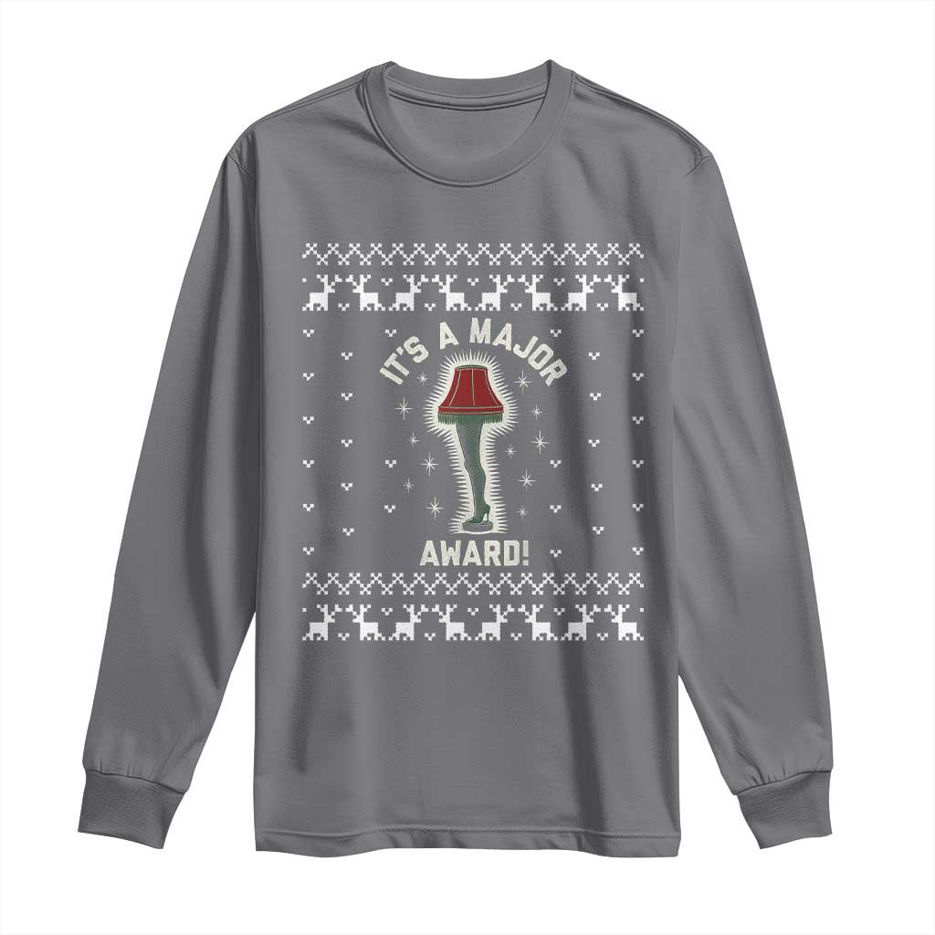 Funny Christmas Movie Long Sleeve Shirt It's A Major Award Leg Lamp Ugly Gift