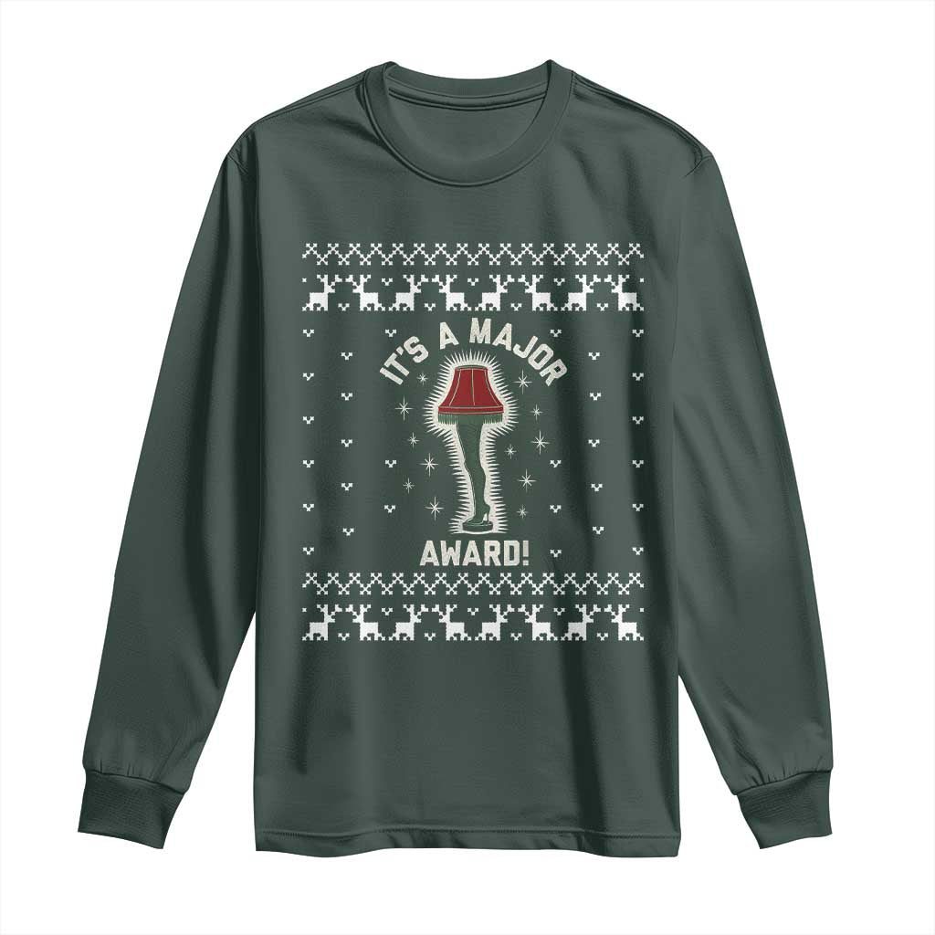 Funny Christmas Movie Long Sleeve Shirt It's A Major Award Leg Lamp Ugly Gift