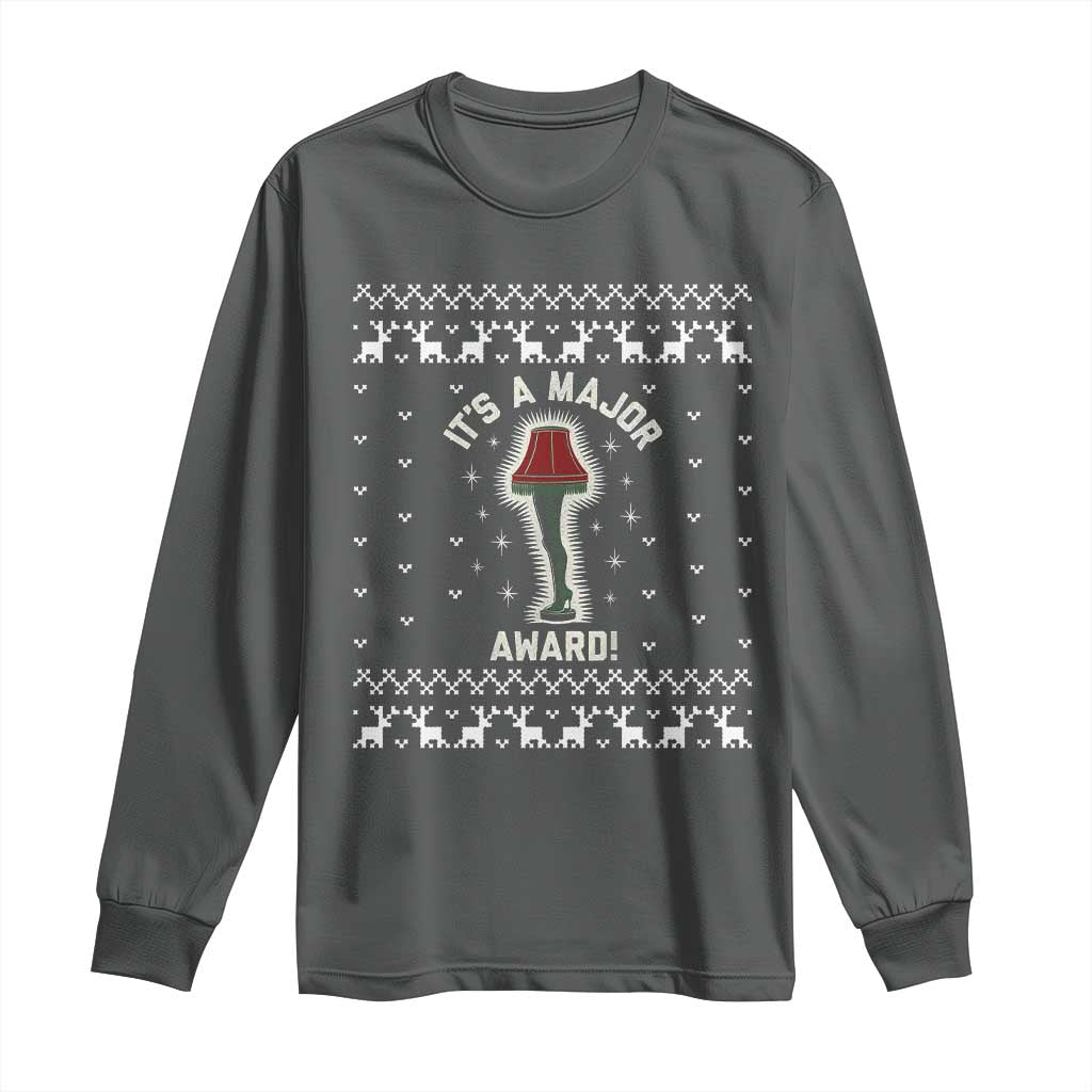 Funny Christmas Movie Long Sleeve Shirt It's A Major Award Leg Lamp Ugly Gift