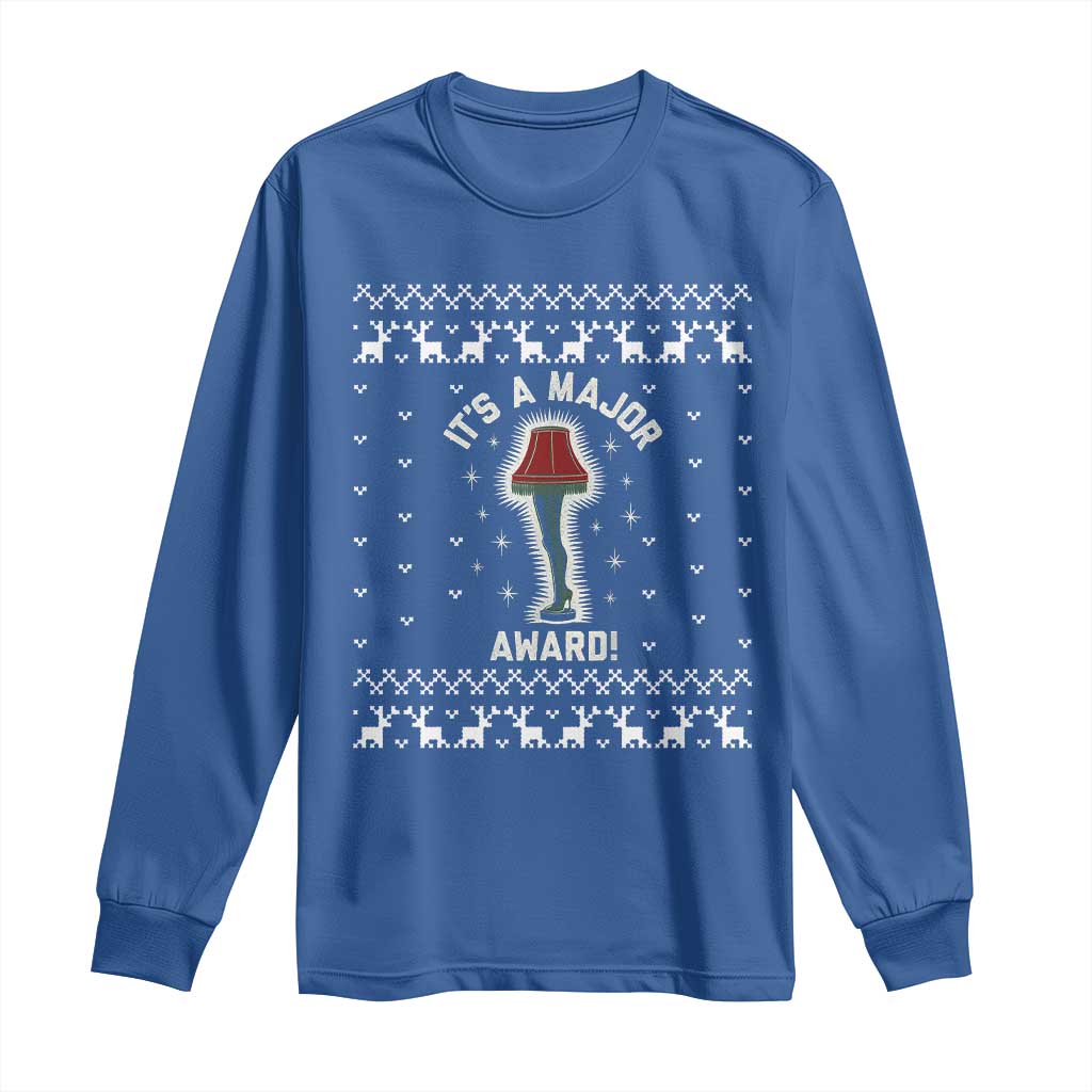 Funny Christmas Movie Long Sleeve Shirt It's A Major Award Leg Lamp Ugly Gift