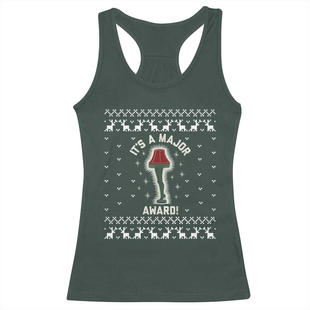 Funny Christmas Movie Racerback Tank Top It's A Major Award Leg Lamp Ugly Gift