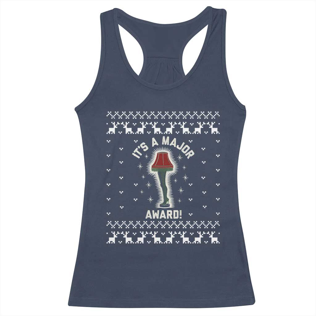 Funny Christmas Movie Racerback Tank Top It's A Major Award Leg Lamp Ugly Gift